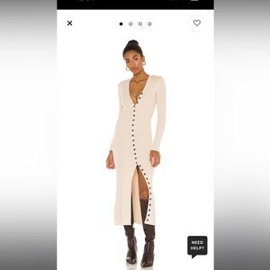 CREAM/NUDE KNIT SWEATER LONG SLEEVE MAXI DRESS